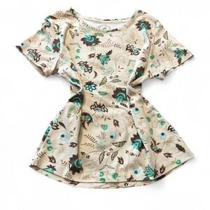 Vintage White Stag Boho Floral Print Tee